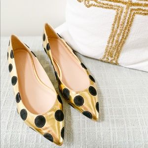 Loeffler Randall gold polka dot flats